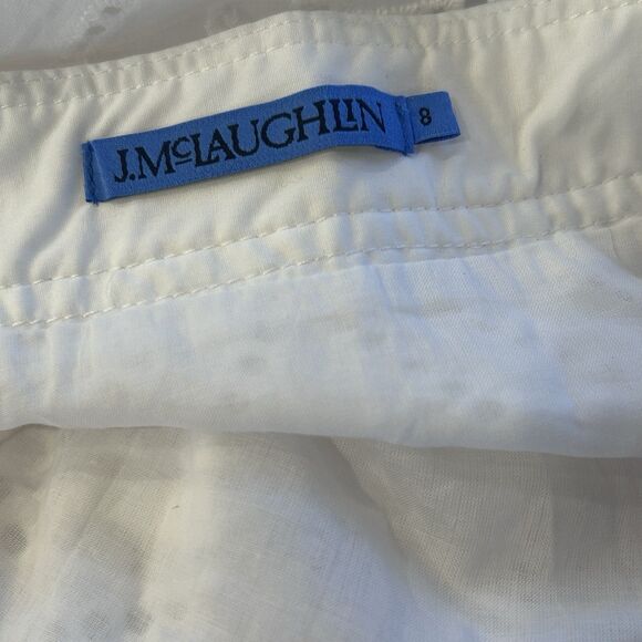 J. Mclaughlin Womens Cotton Eyelet Long A-Line Skirt White Size 8 Lined - Picture 13 of 13